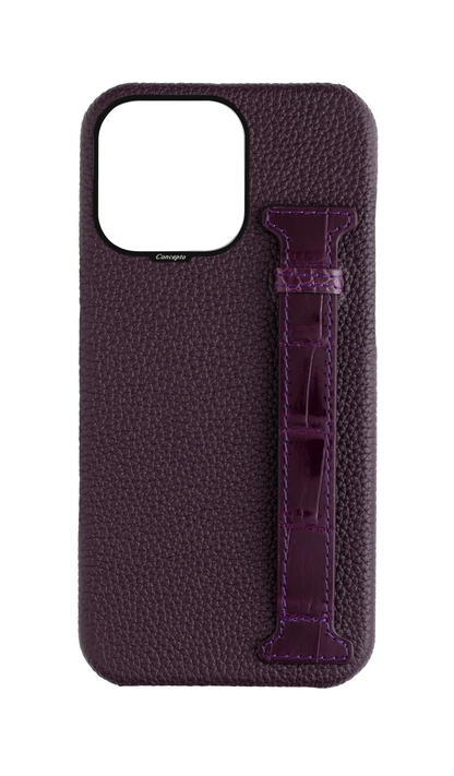Deep Purple Exotic Crocodile Side Strap Case