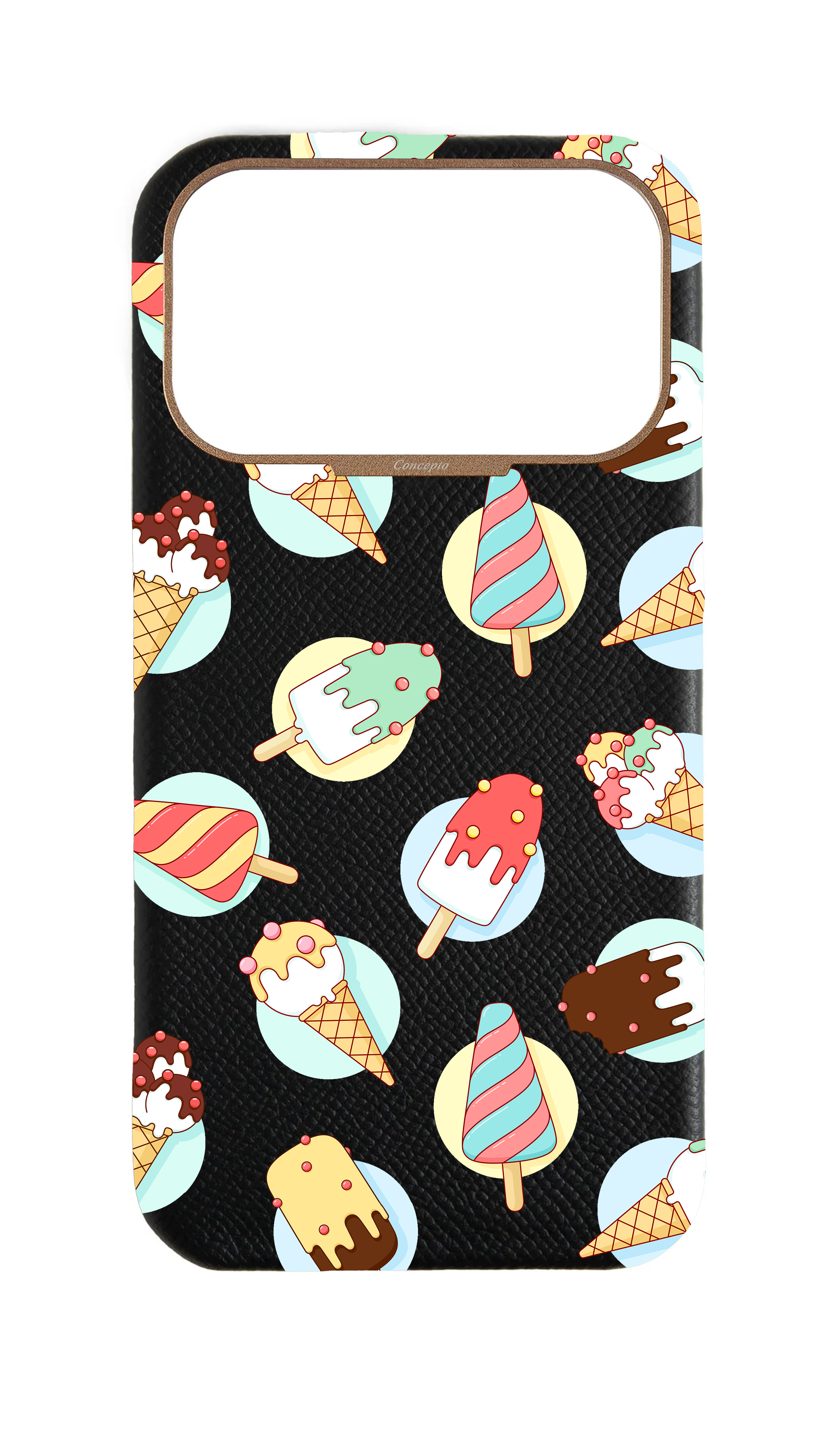 Black Strapless Epsom Case - Ice Cream