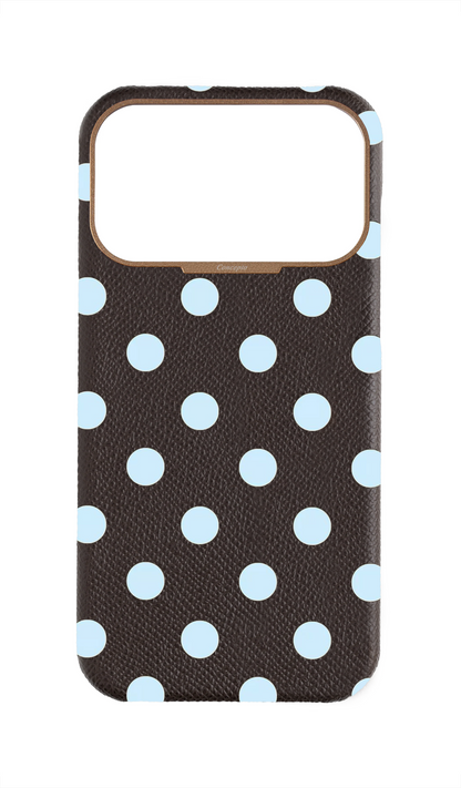 Brown Strapless Epsom Case - Polka Dots