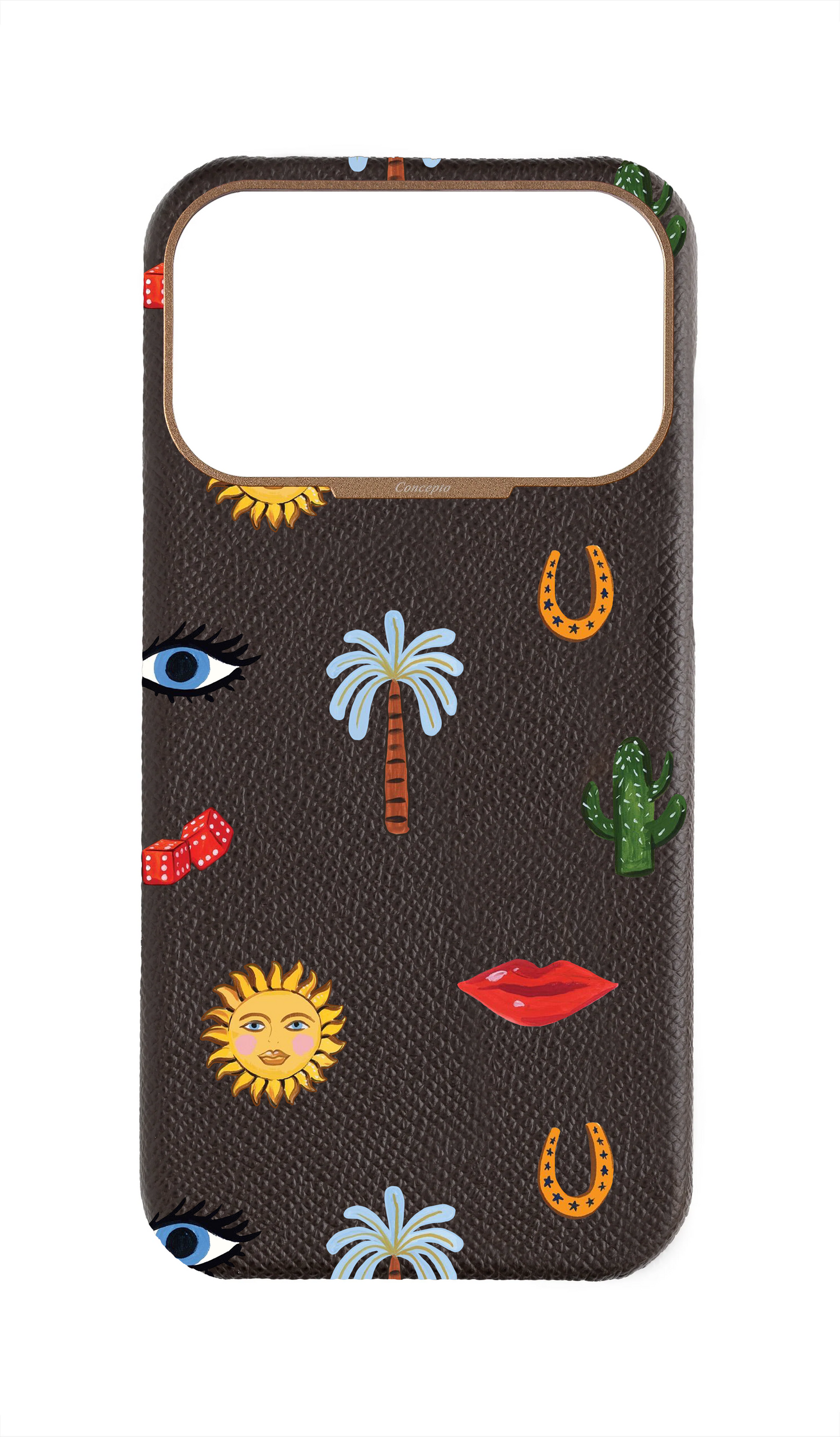 Brown Strapless Epsom Case - Lucky You