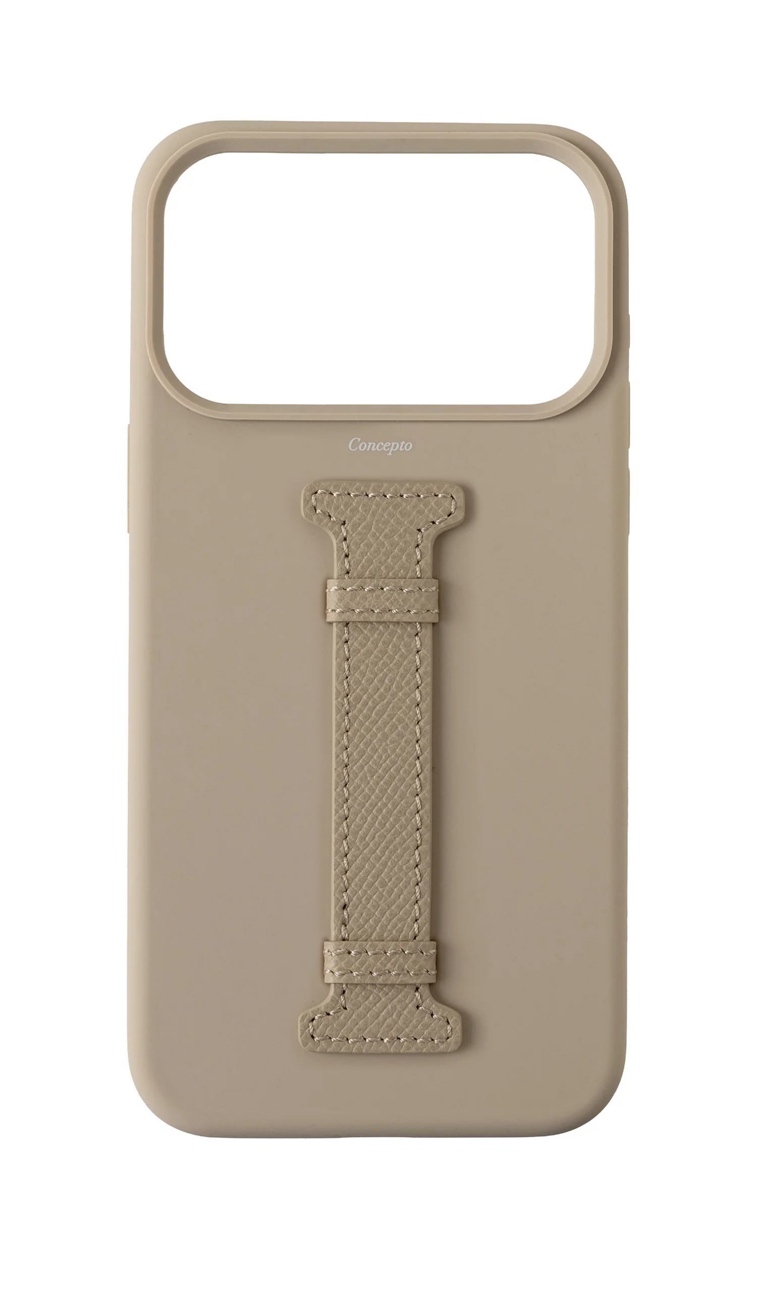 Cream Silicon Middle Strap Case