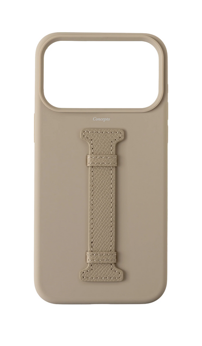 Cream Silicon Middle Strap Case