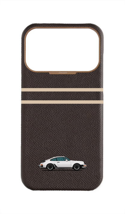 Brown Strapless Epsom Case - Retro Sport Design