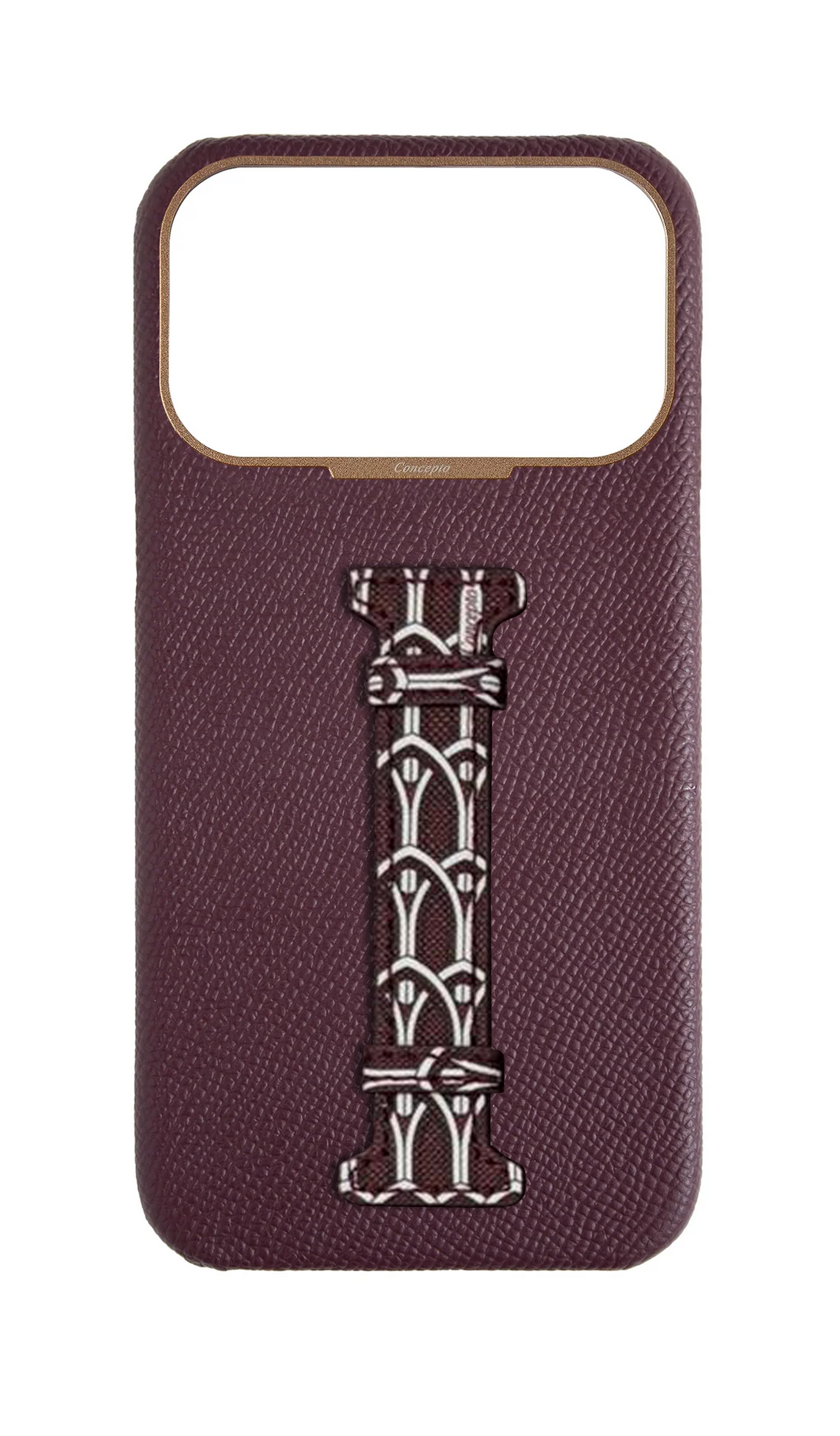 Maroon Monogram Middle Strap Case