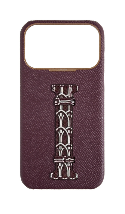 Maroon Monogram Middle Strap Case