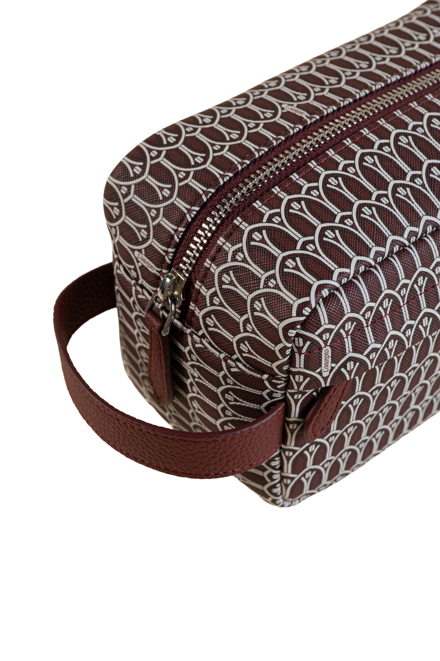 Maroon Monogram Toiletry Pouch