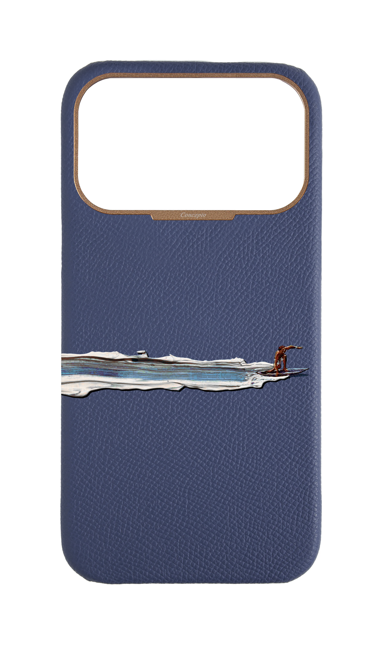 Navy Strapless Epsom Case - Surfing