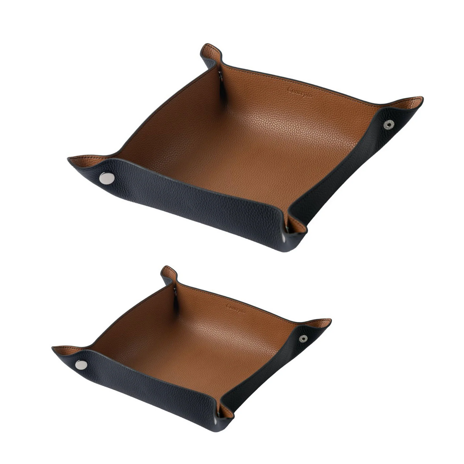 Black / Camel Leather Tray