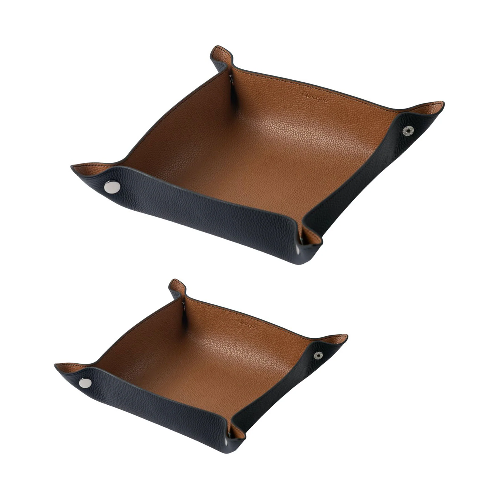 Black / Camel Leather Tray