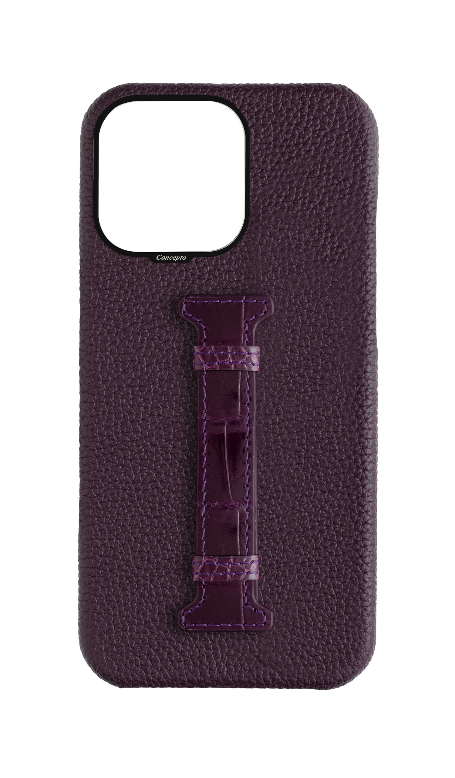 Deep Purple Exotic Crocodile Middle Strap Case