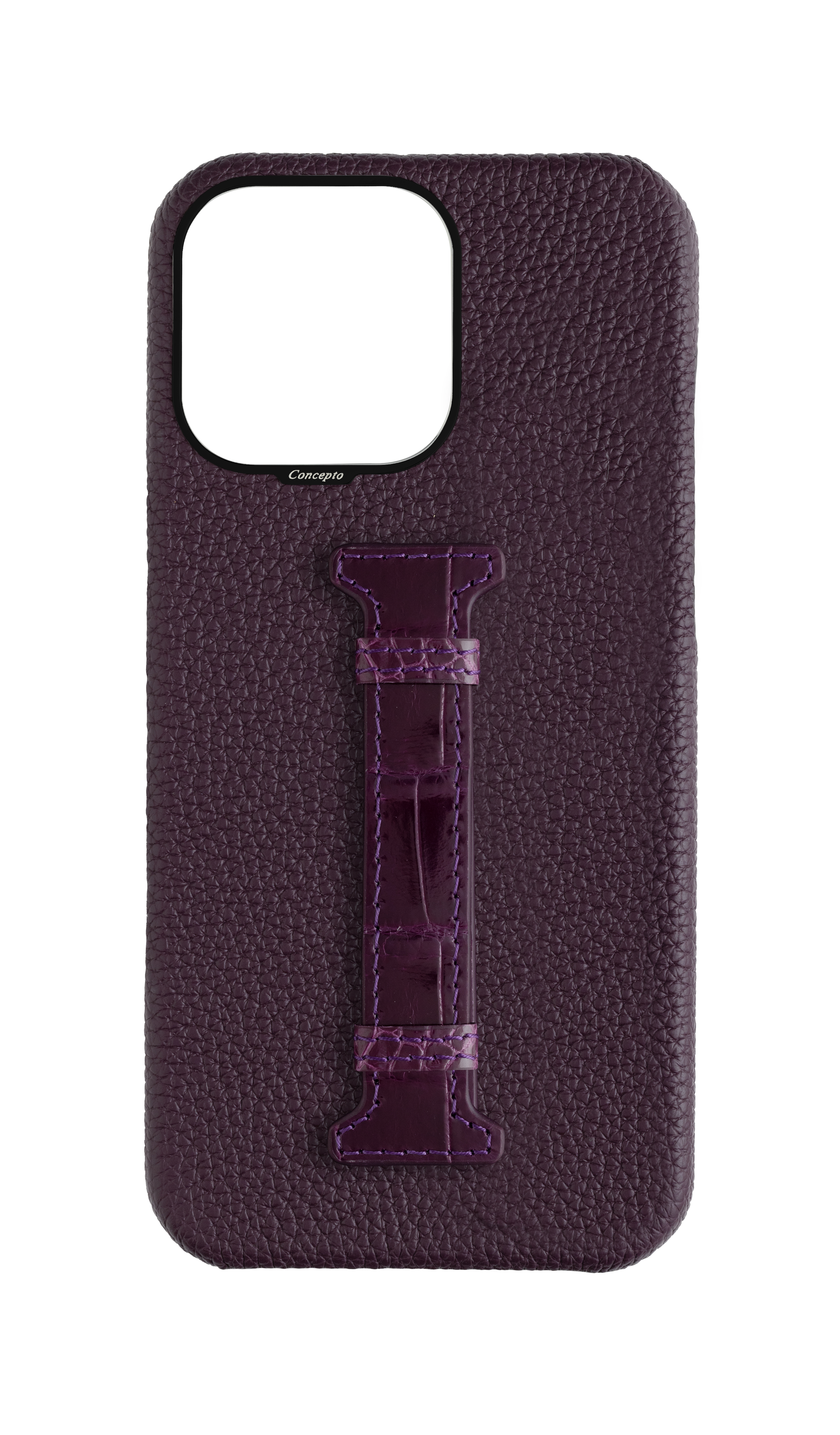 Deep Purple Exotic Crocodile Middle Strap Case