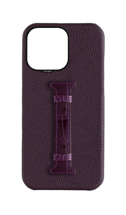 Deep Purple Exotic Crocodile Middle Strap Case