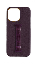 Deep Purple Exotic Crocodile Middle Strap Case