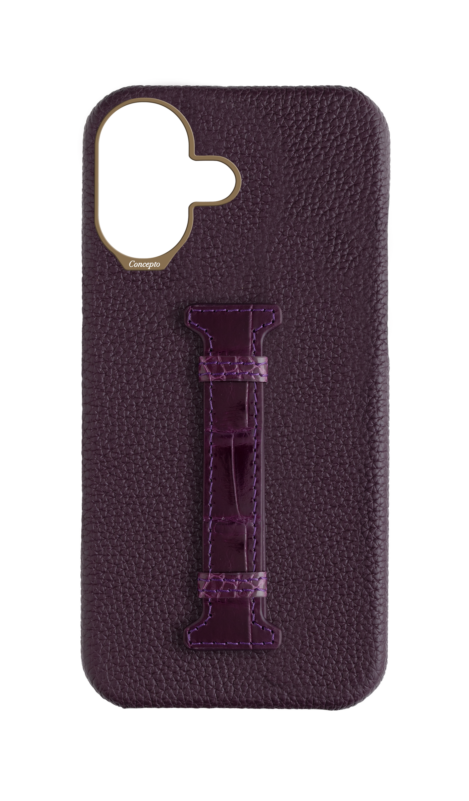Deep Purple Exotic Crocodile Middle Strap Case