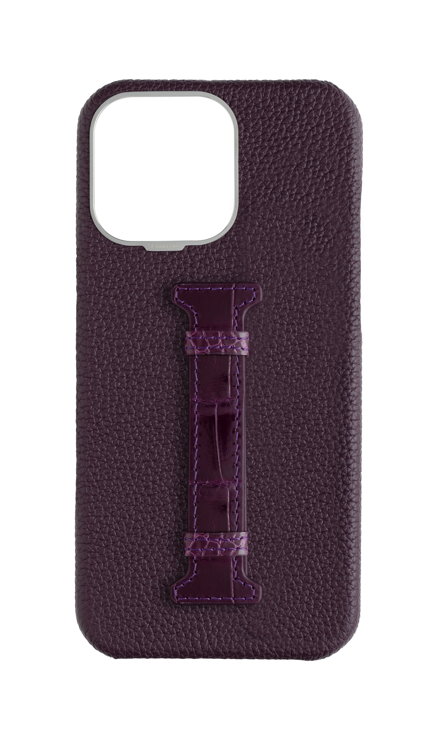 Deep Purple Exotic Crocodile Middle Strap Case