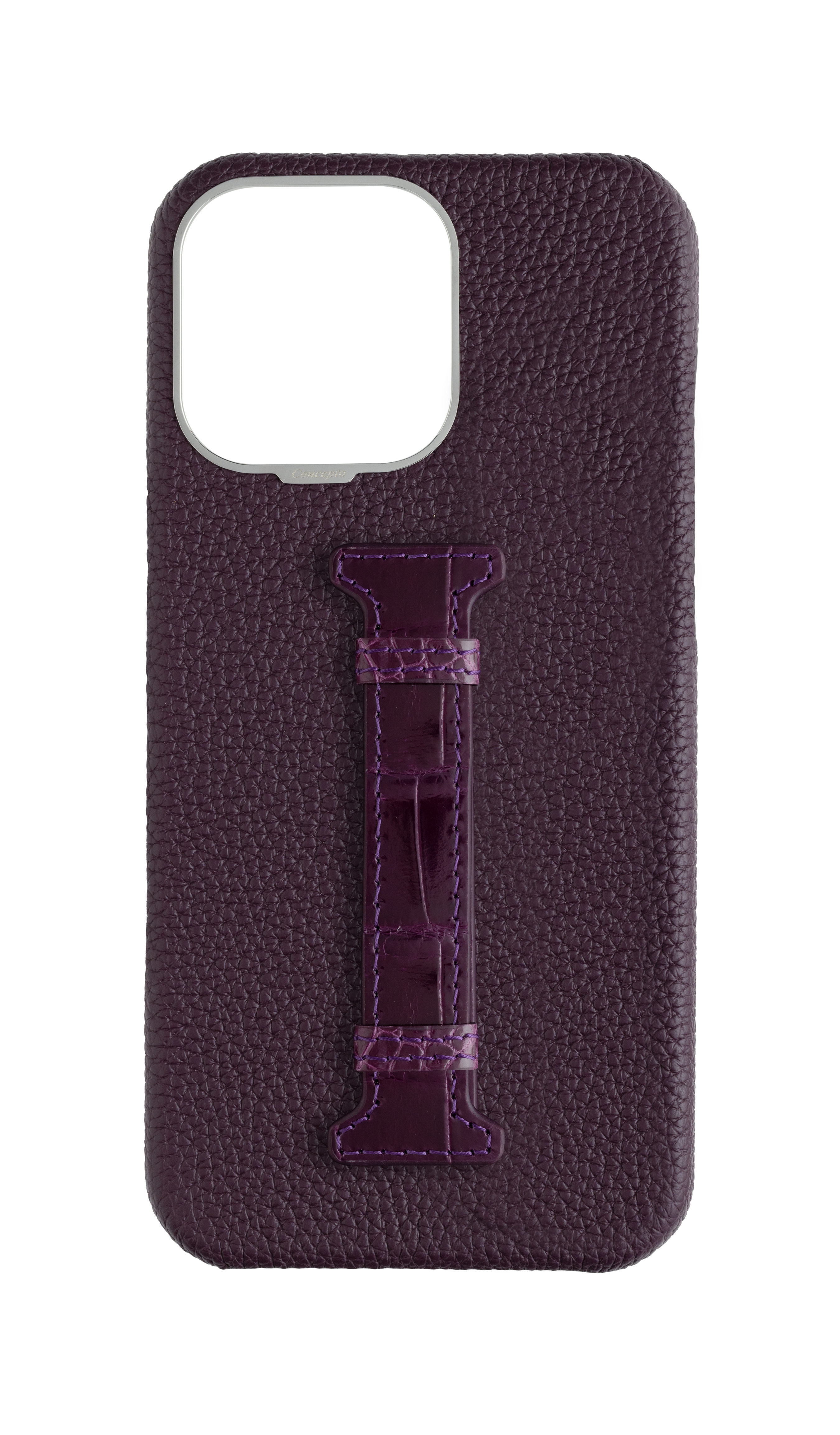 Deep Purple Exotic Crocodile Middle Strap Case