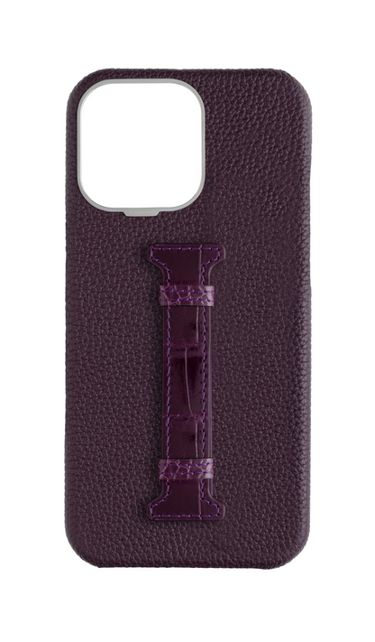 Deep Purple Exotic Crocodile Middle Strap Case