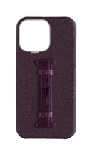 Deep Purple Exotic Crocodile Middle Strap Case