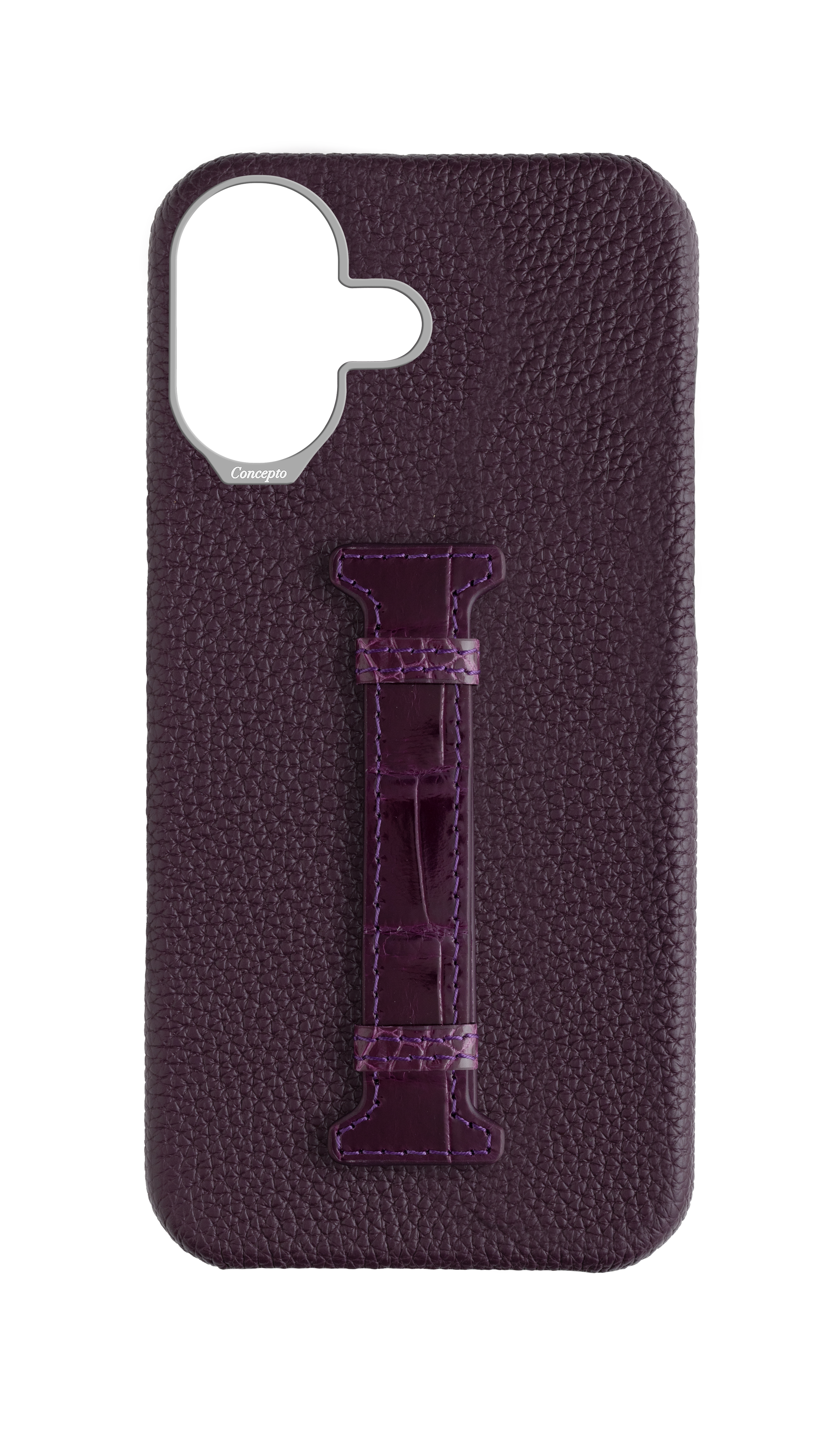 Deep Purple Exotic Crocodile Middle Strap Case