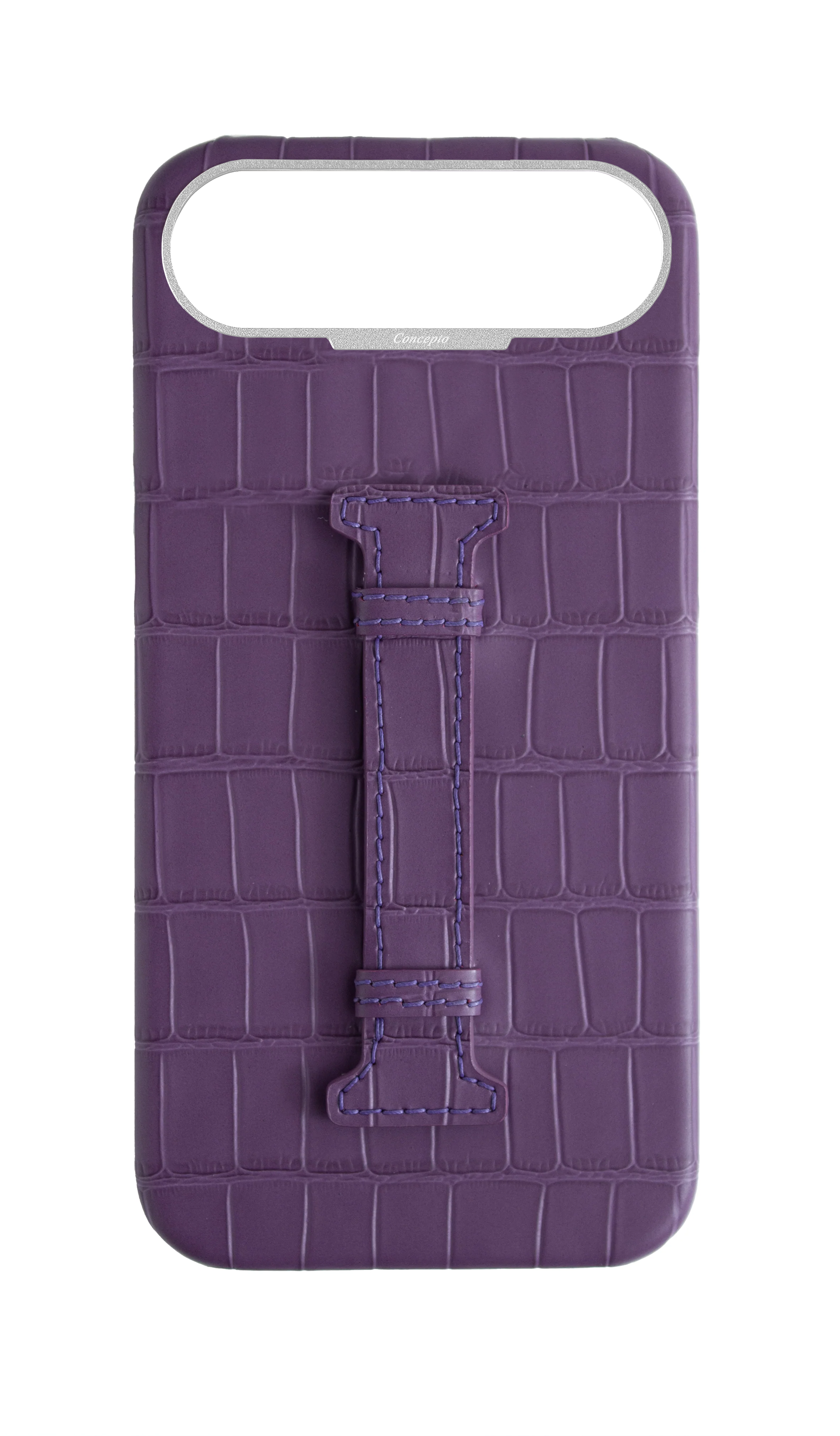 Matte Purple Embossed Crocodile Case