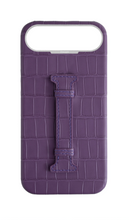 Matte Purple Embossed Crocodile Case