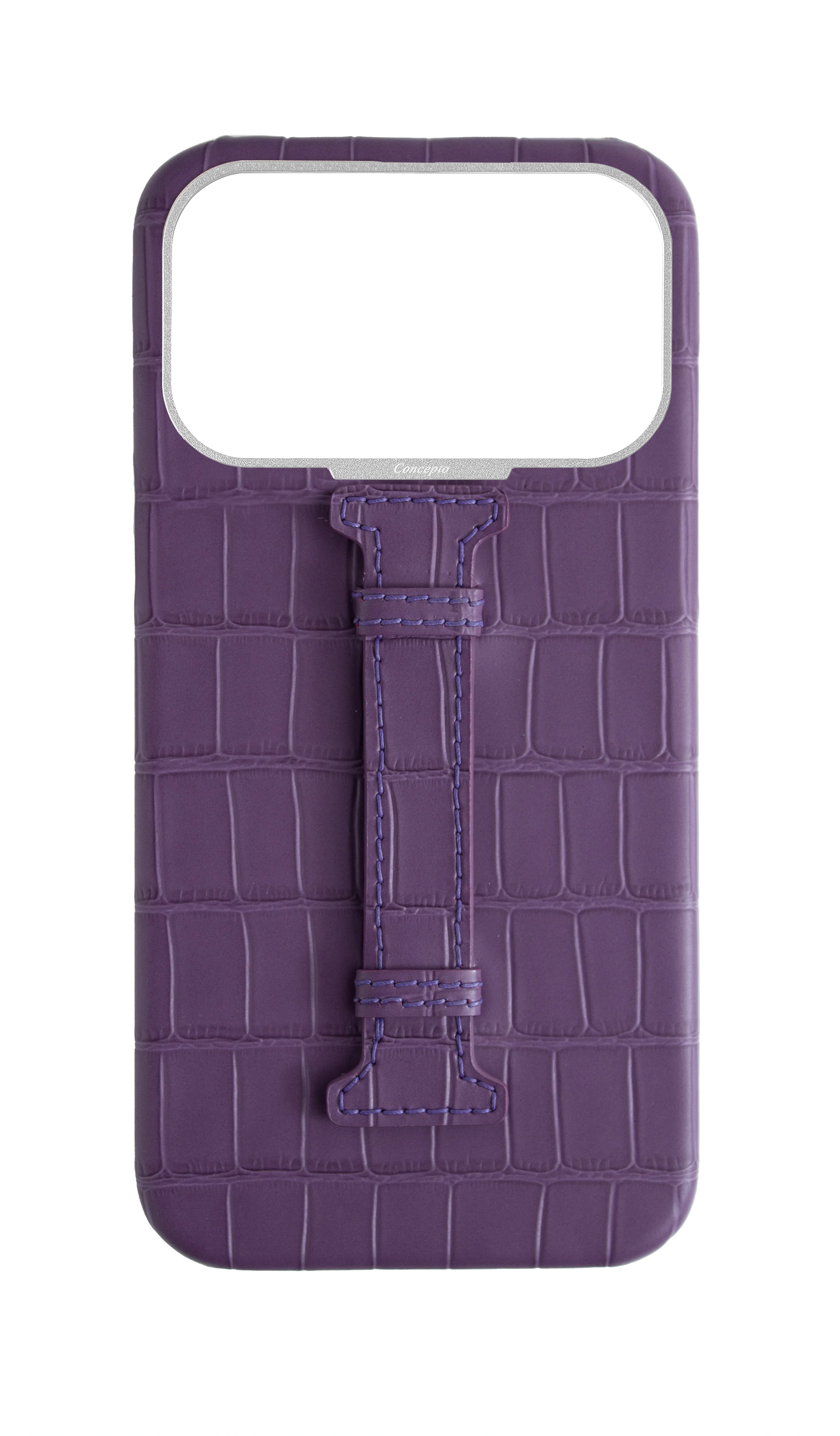 Matte Purple Embossed Crocodile Case