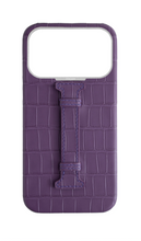 Matte Purple Embossed Crocodile Case