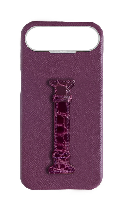 Deep Purple Exotic Crocodile Middle Strap Case