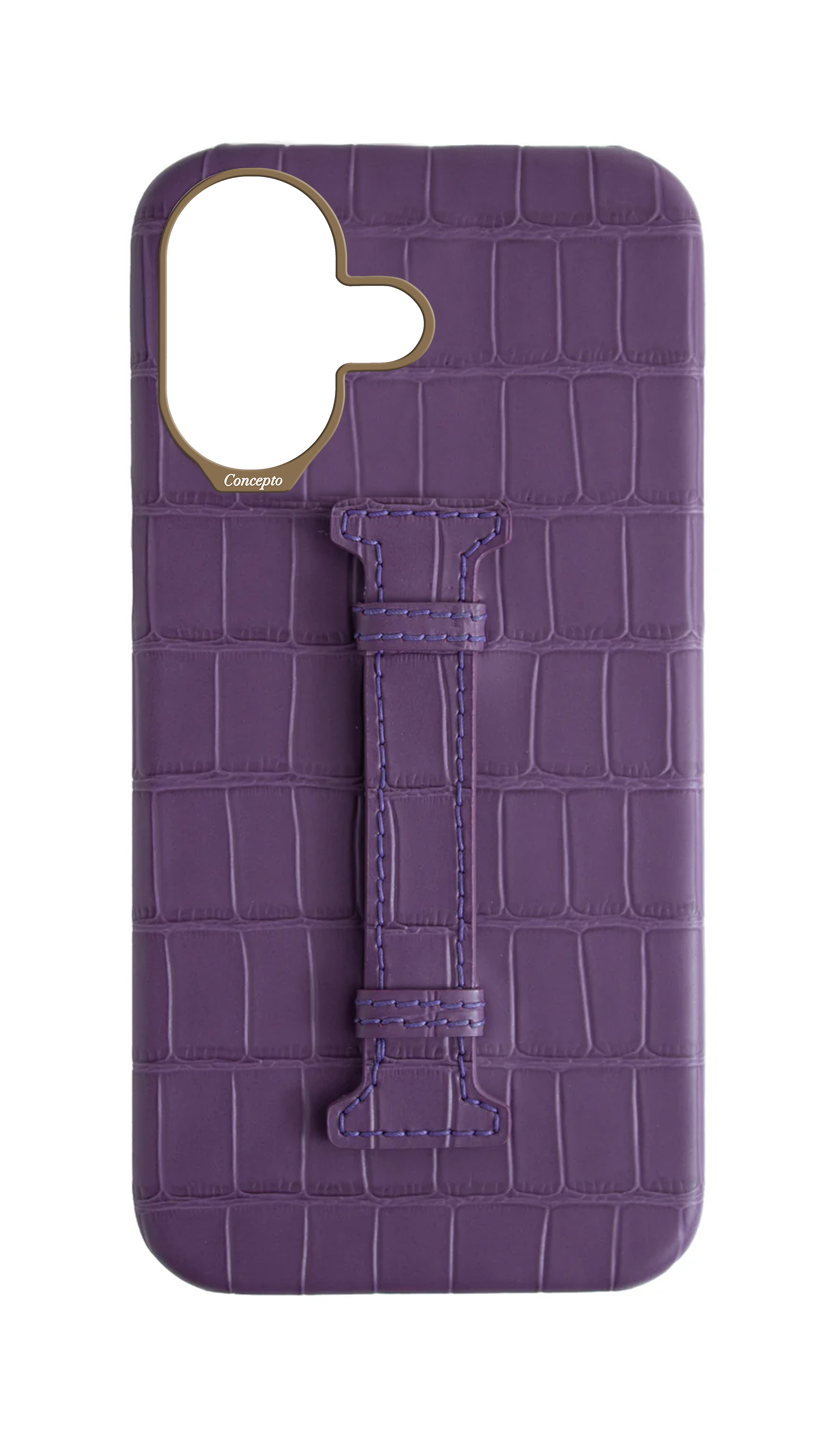 Matte Purple Embossed Crocodile Case