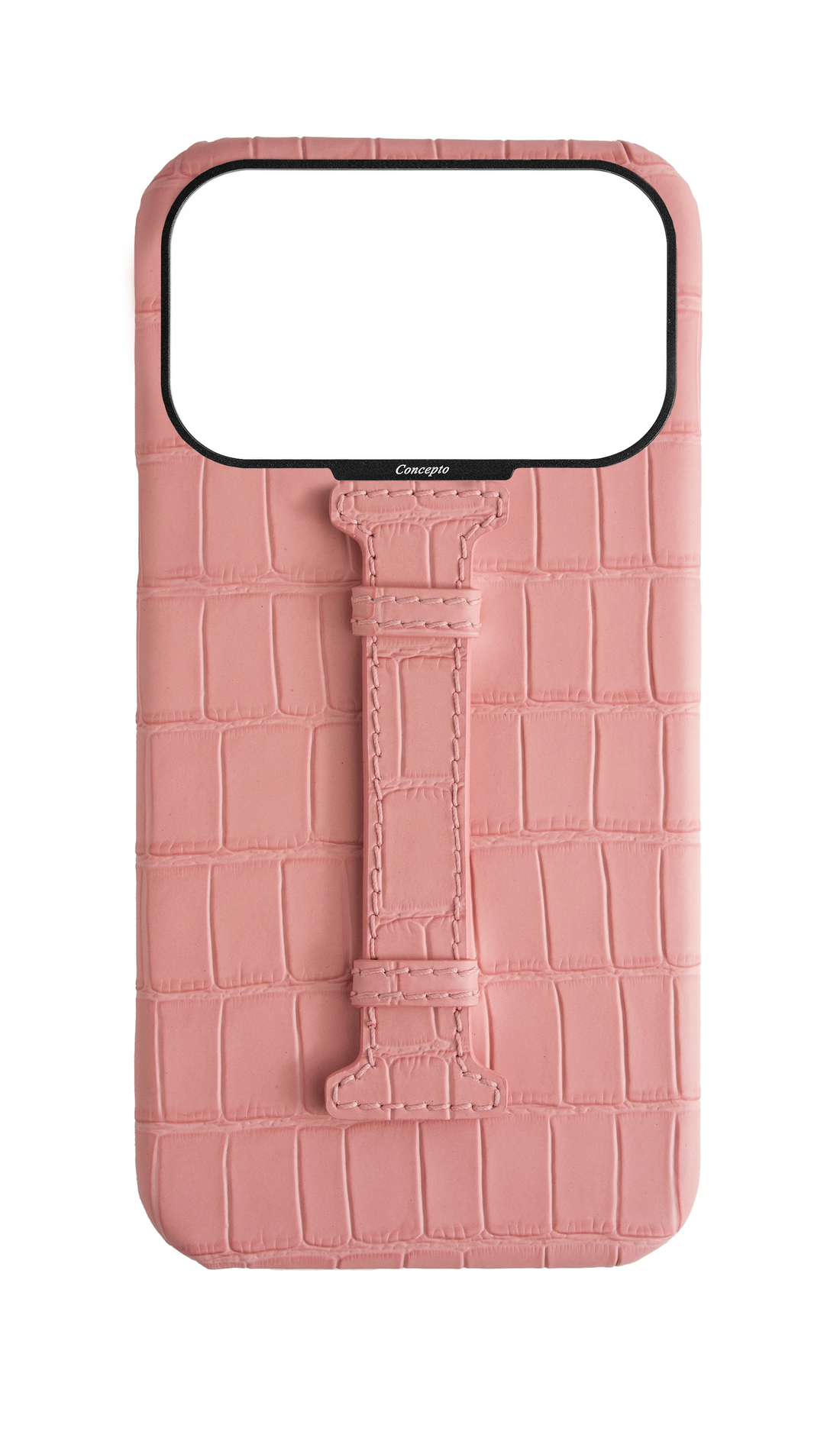 Matte Pink Embossed Crocodile Case