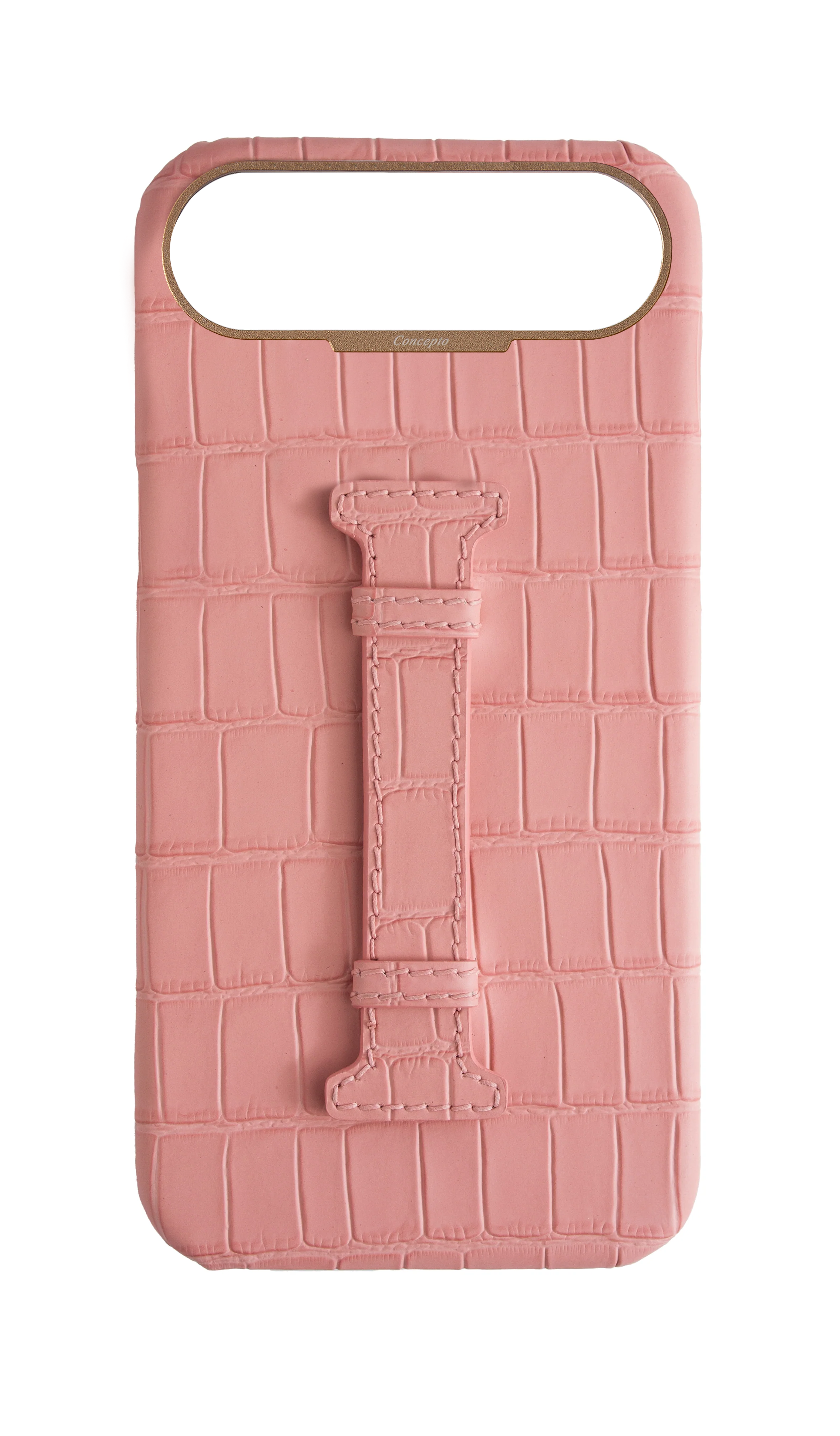 Matte Pink Embossed Crocodile Case