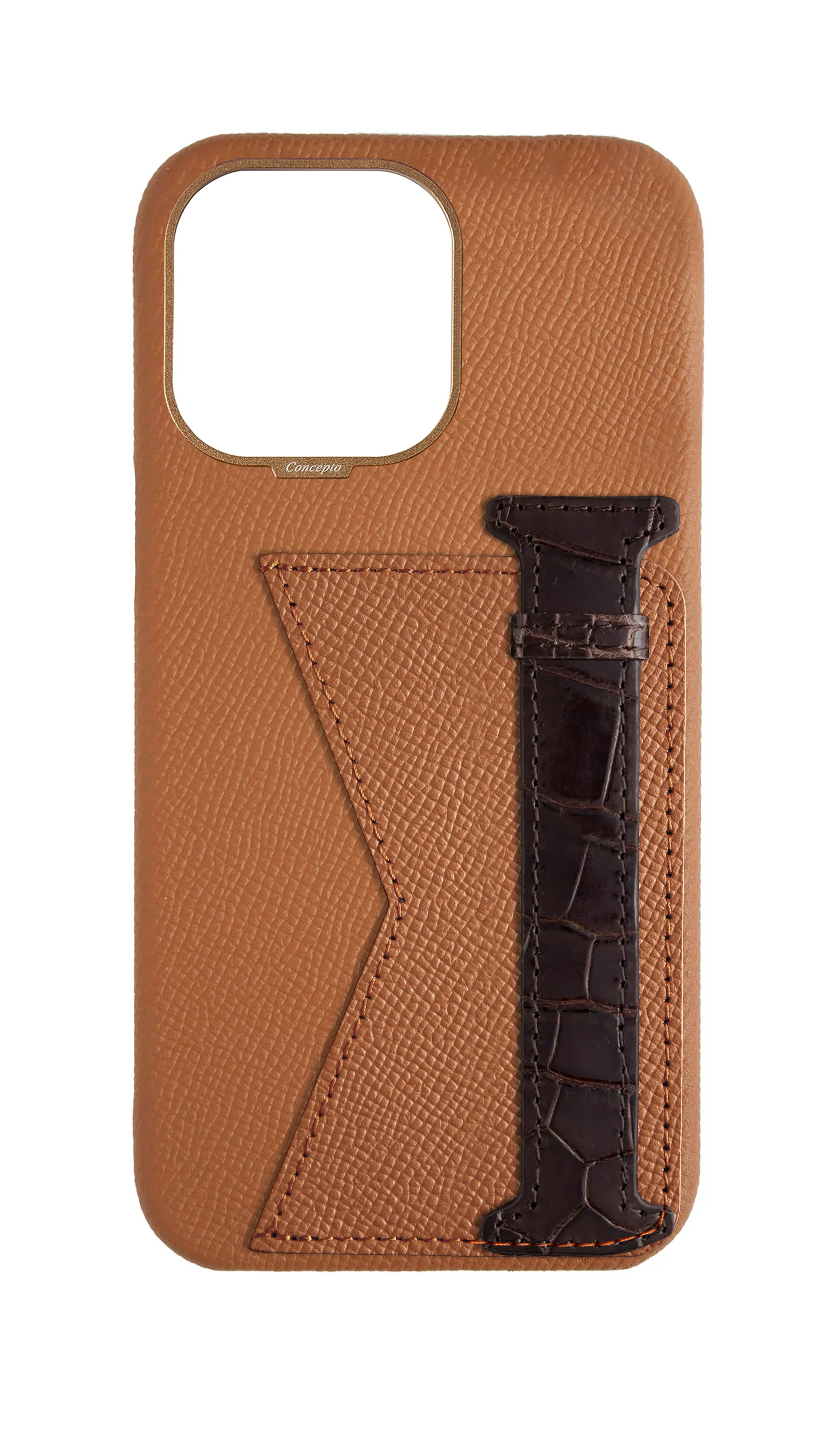 Tan / Brown Exotic Crocodile Duo Case