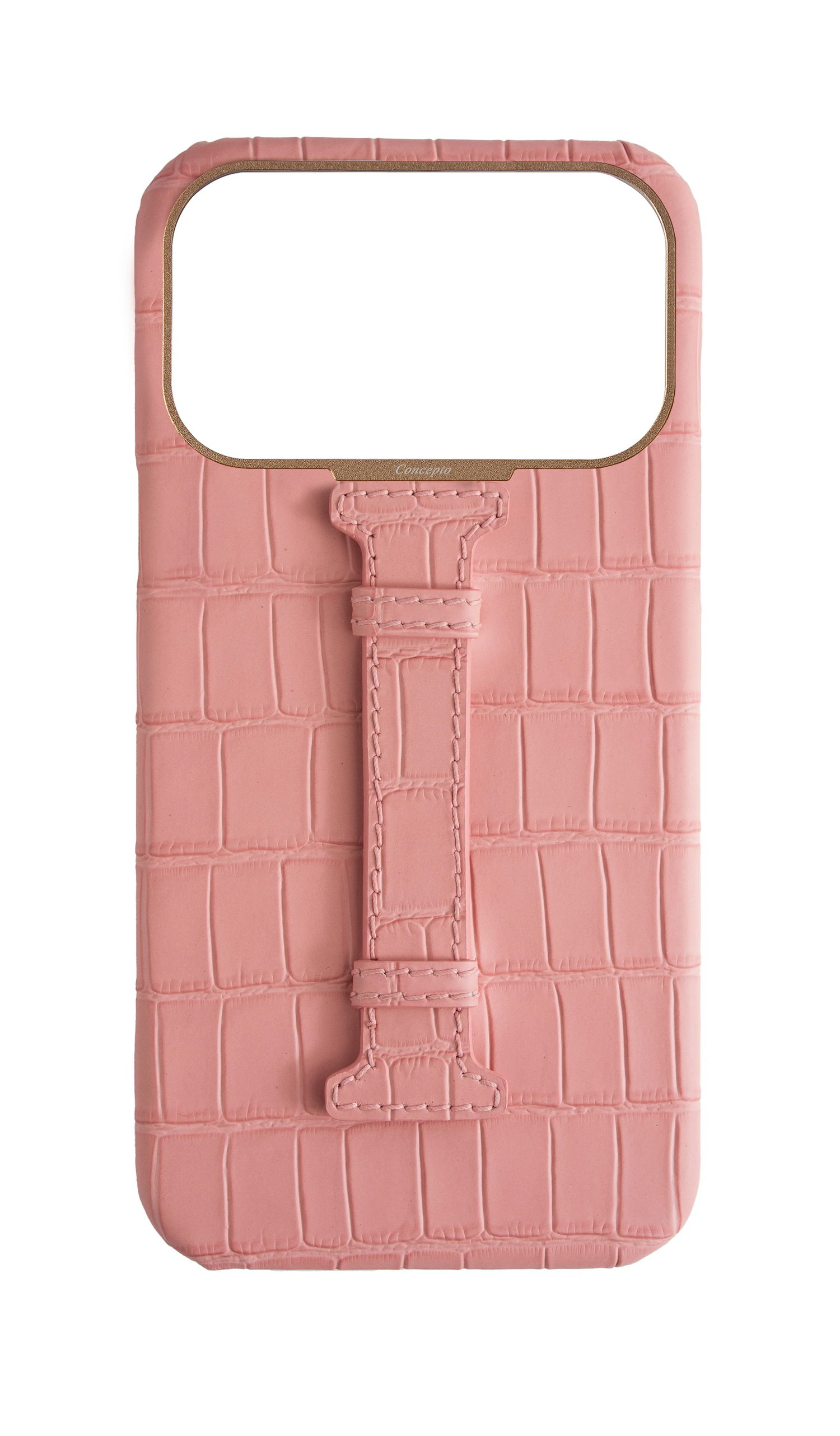 Matte Pink Embossed Crocodile Case
