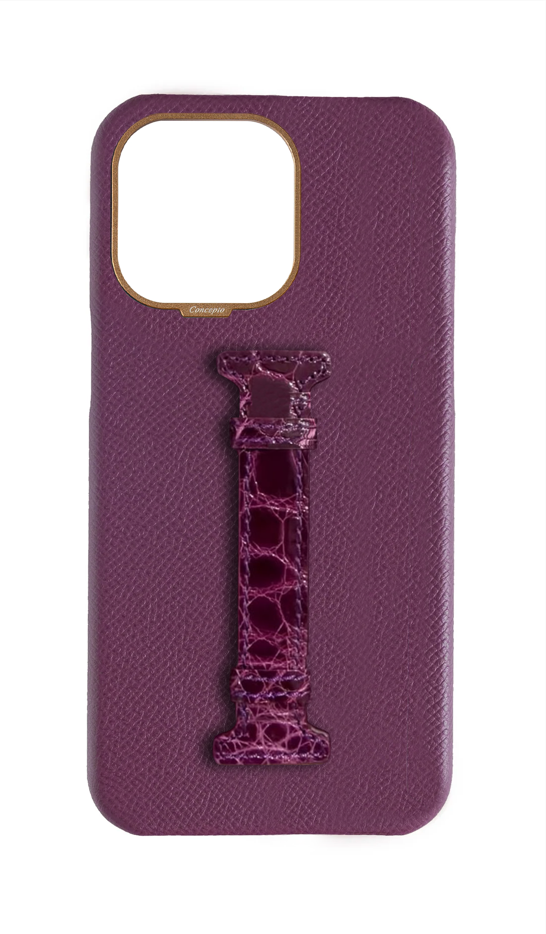 Deep Purple Exotic Crocodile Middle Strap Case