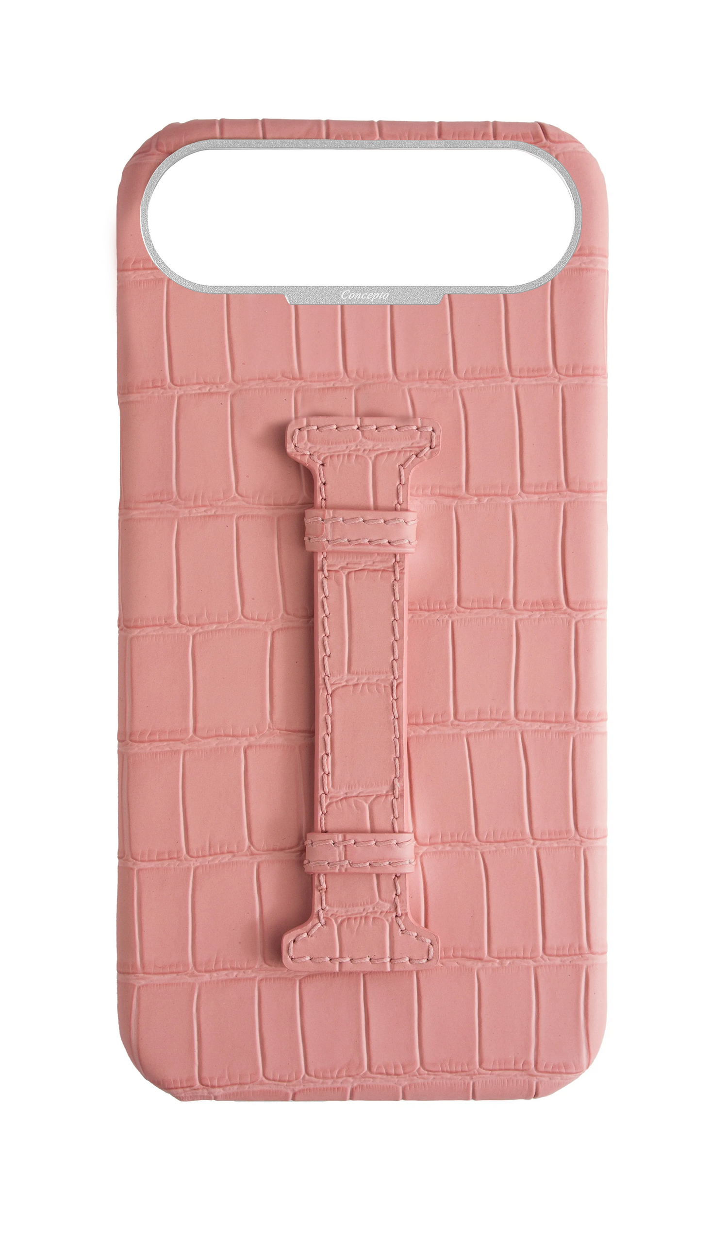 Matte Pink Embossed Crocodile Case
