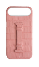Matte Pink Embossed Crocodile Case