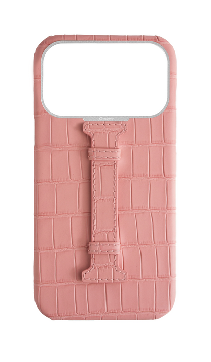 Matte Pink Embossed Crocodile Case
