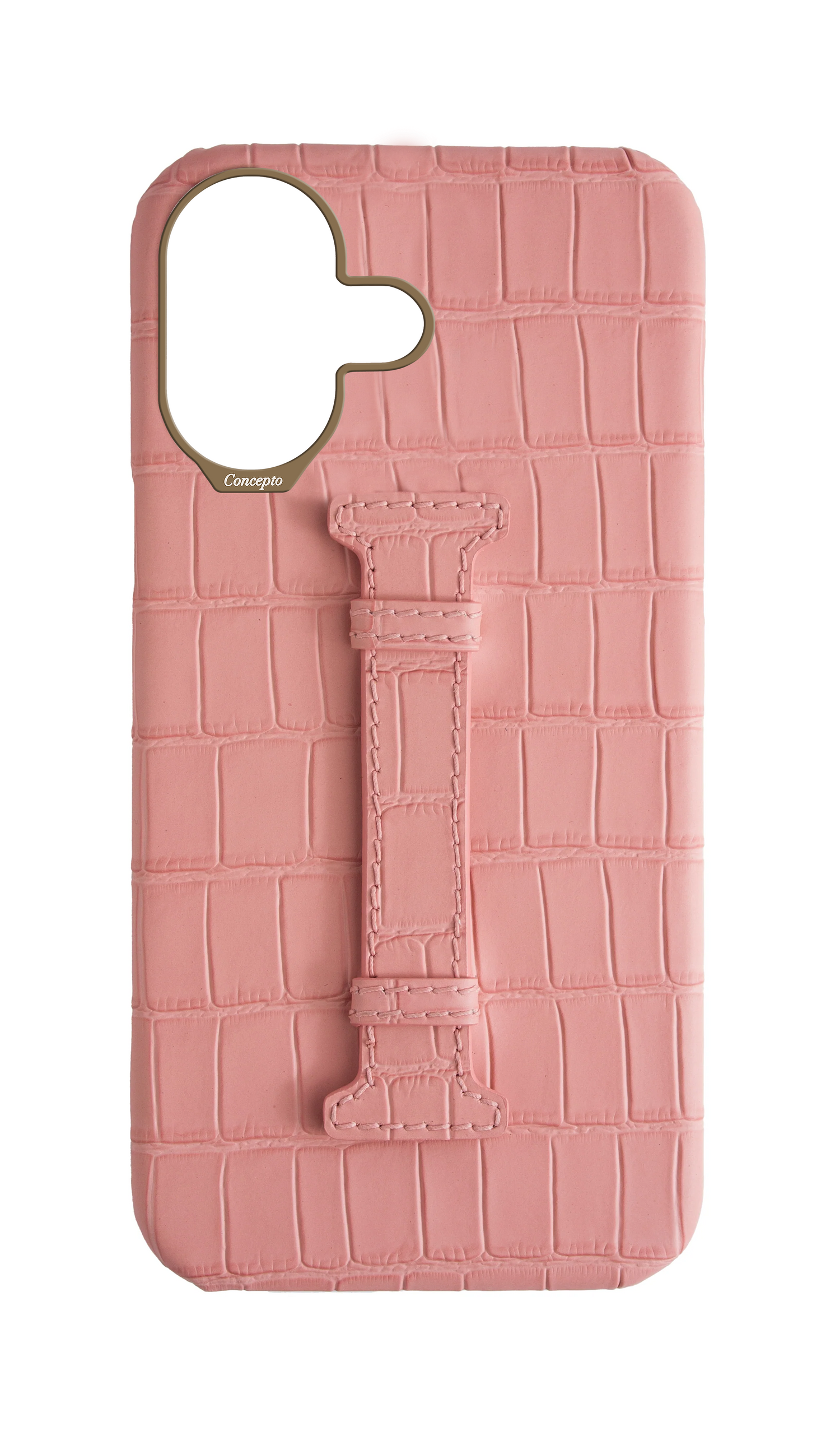 Matte Pink Embossed Crocodile Case