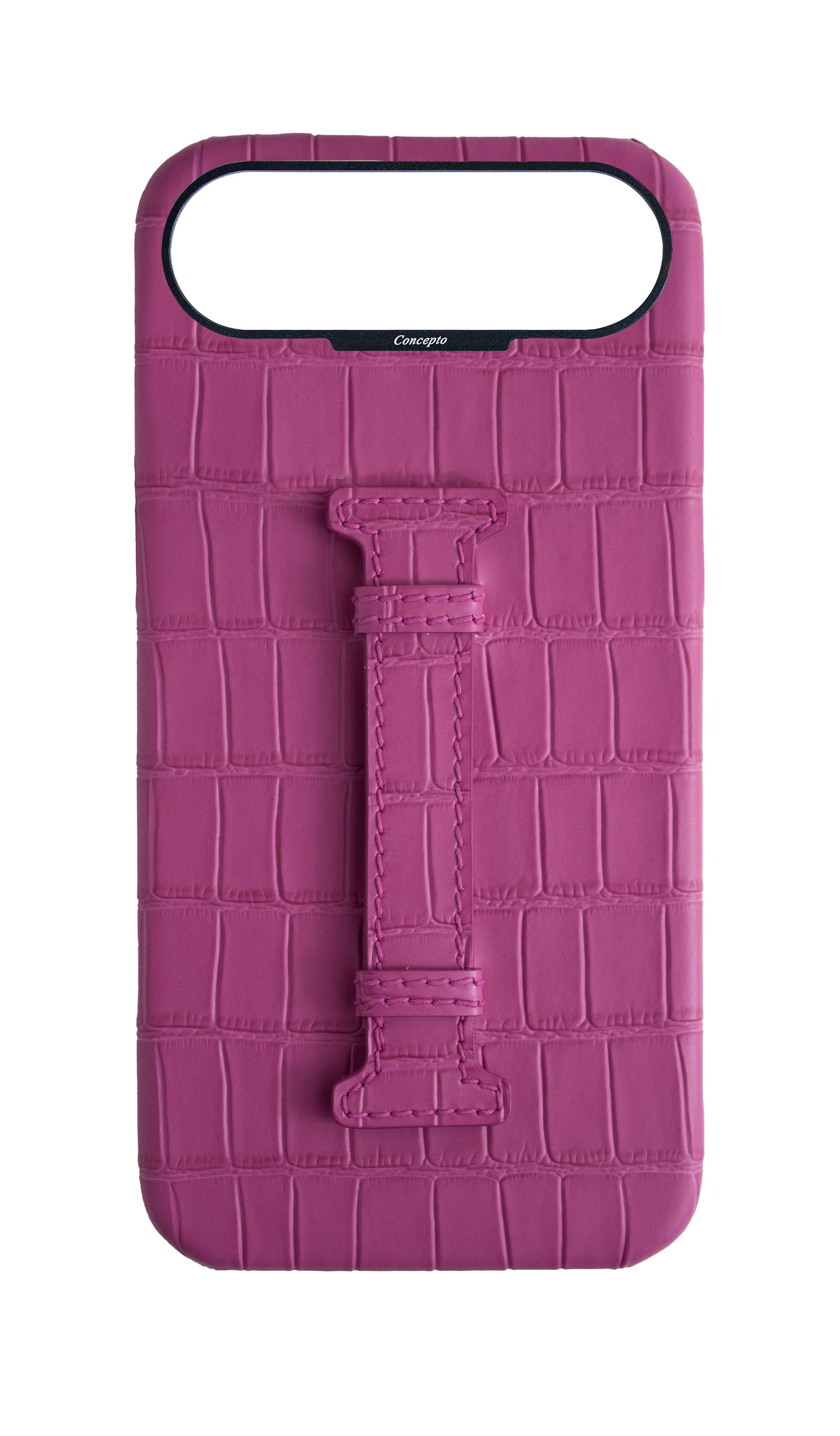 Matte Fuchsia Embossed Crocodile Case