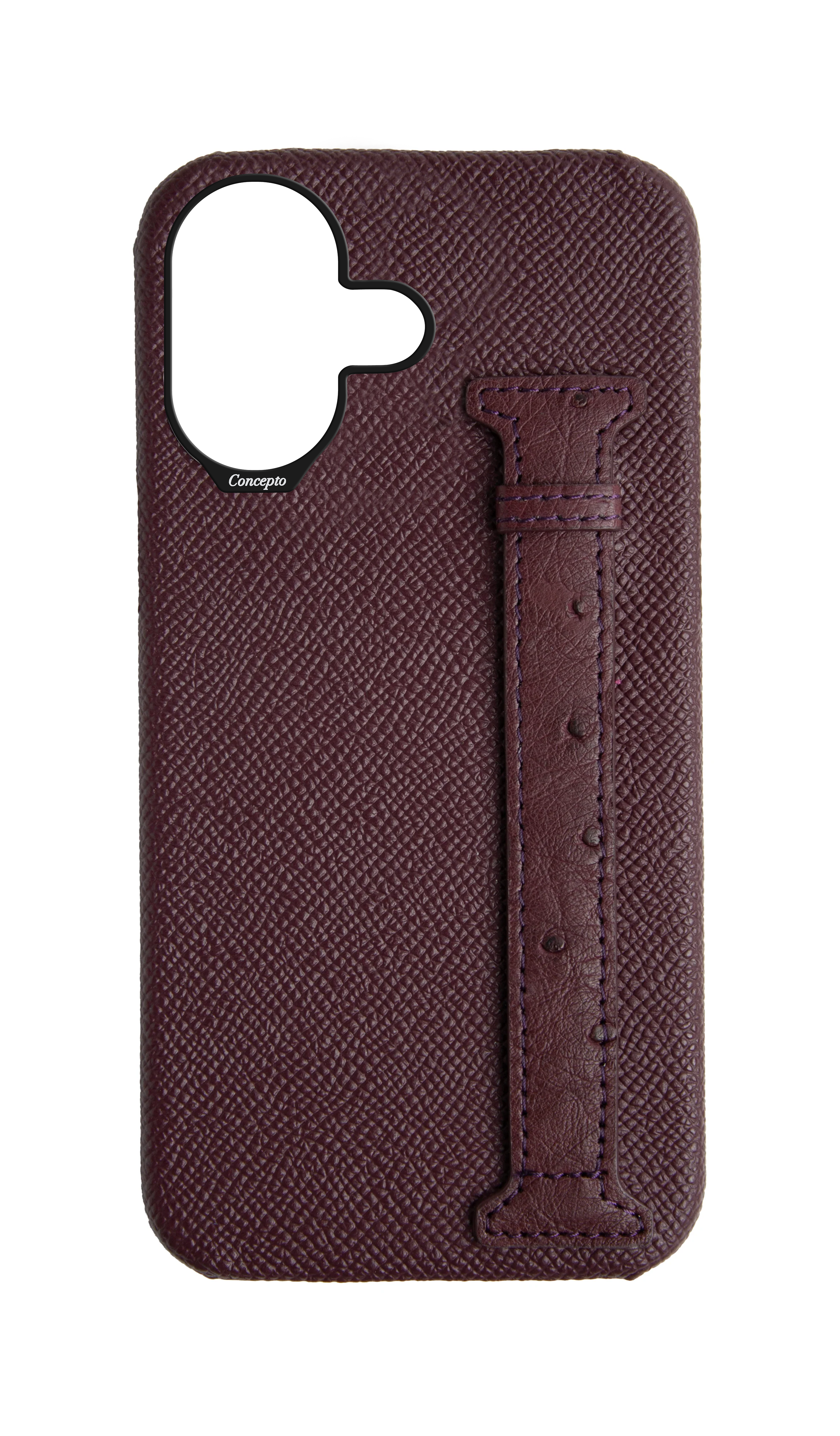 Maroon Exotic Ostrich Side Strap Case