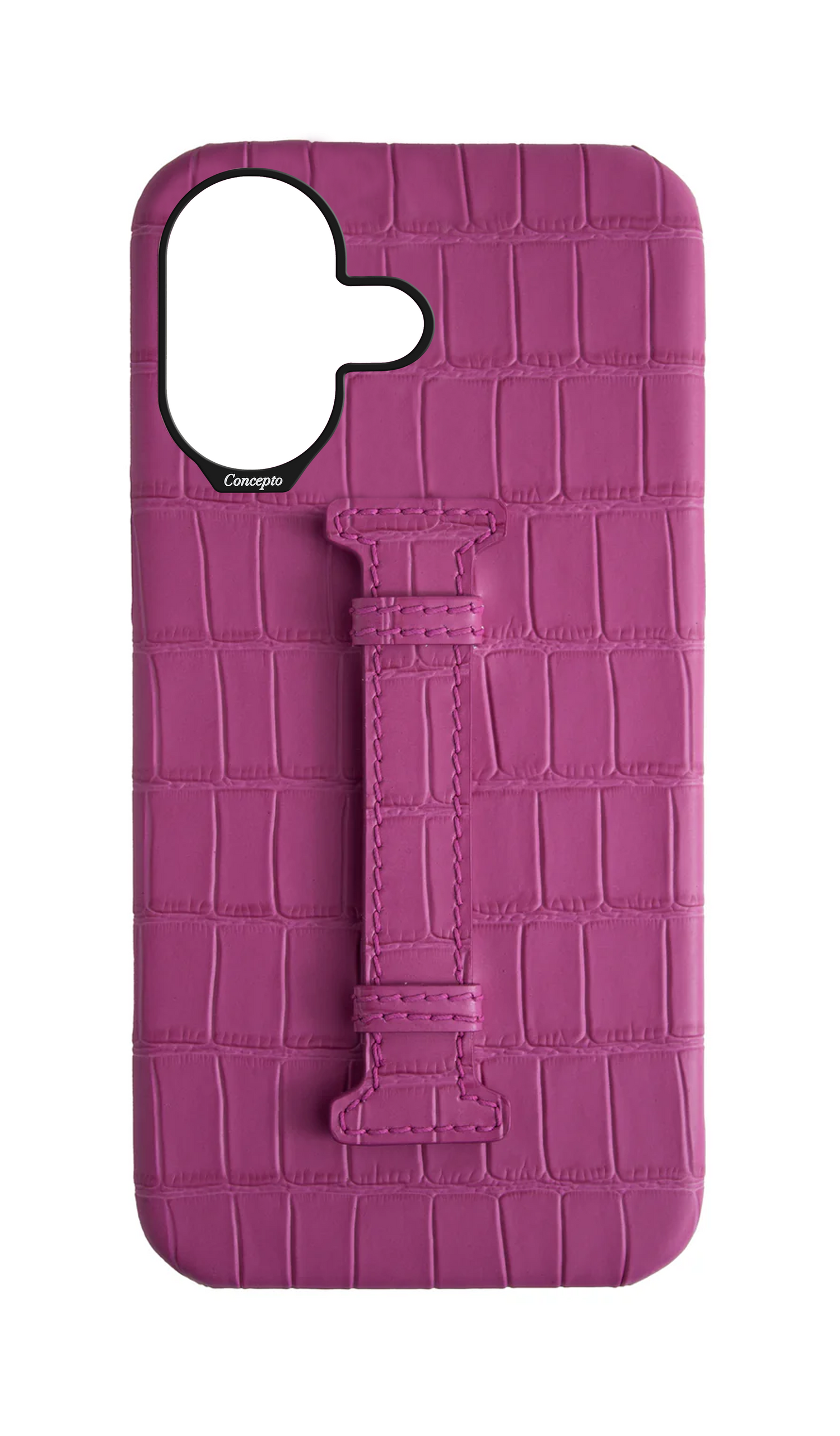 Matte Fuchsia Embossed Crocodile Case