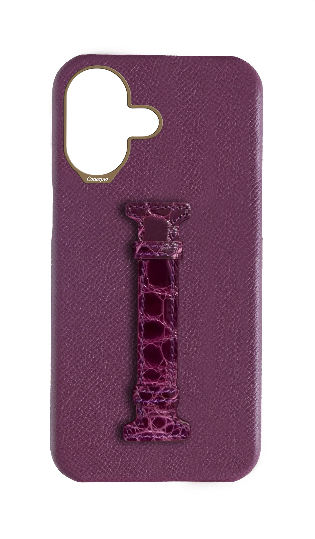 Deep Purple Exotic Crocodile Middle Strap Case