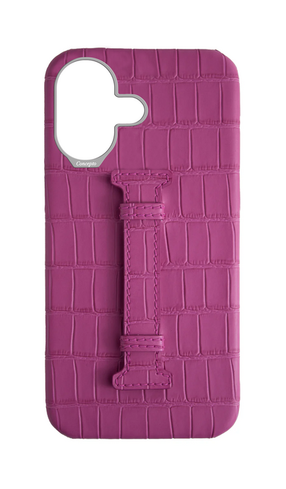 Matte Fuchsia Embossed Crocodile Case
