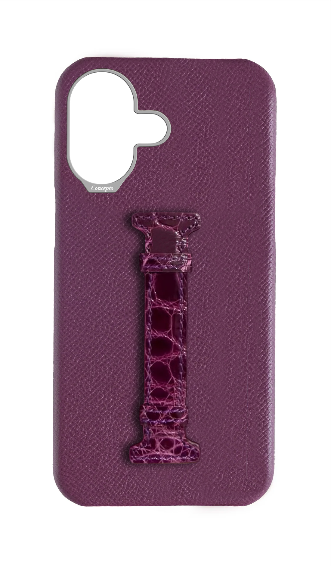 Deep Purple Exotic Crocodile Middle Strap Case