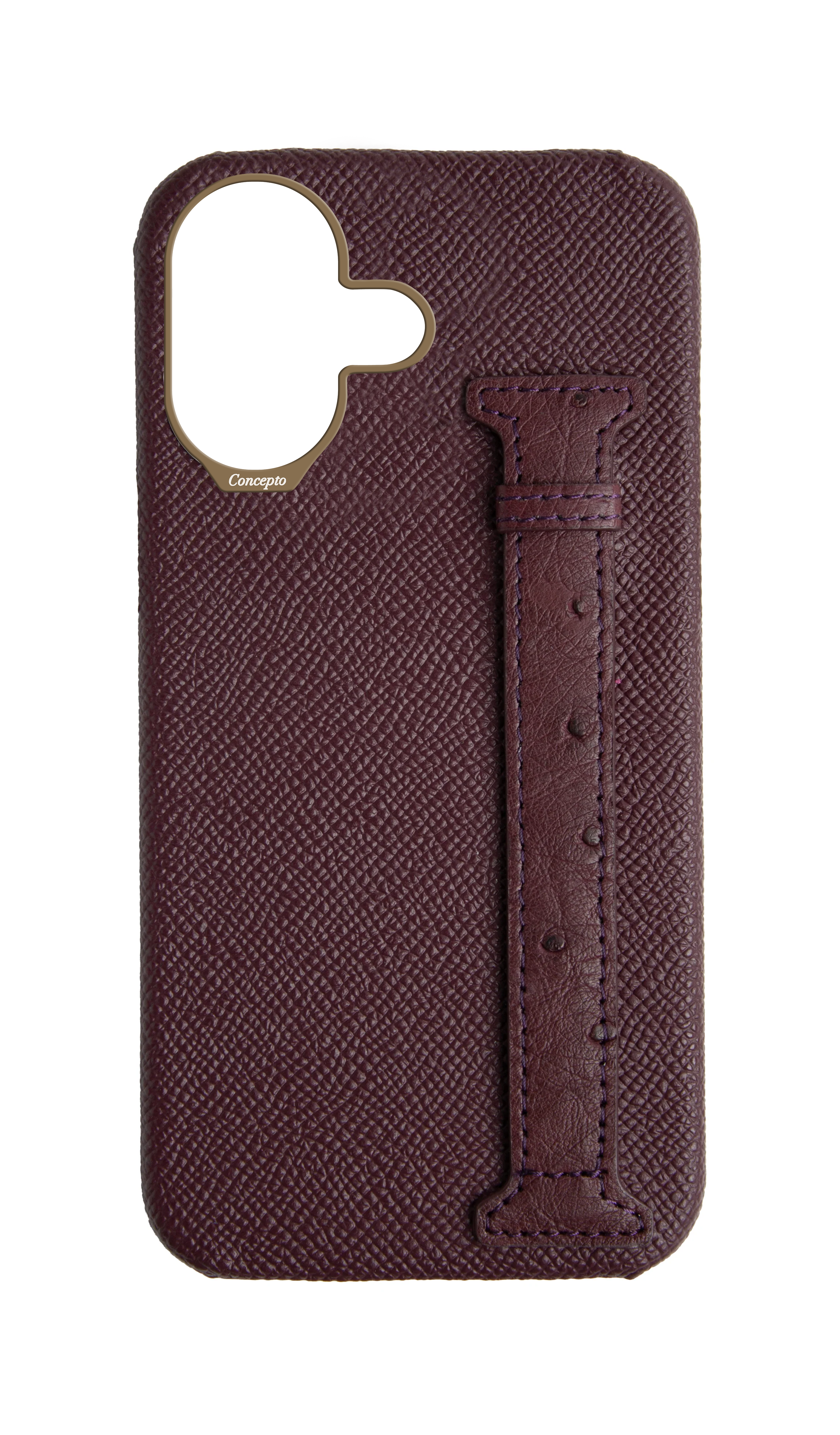 Maroon Exotic Ostrich Side Strap Case
