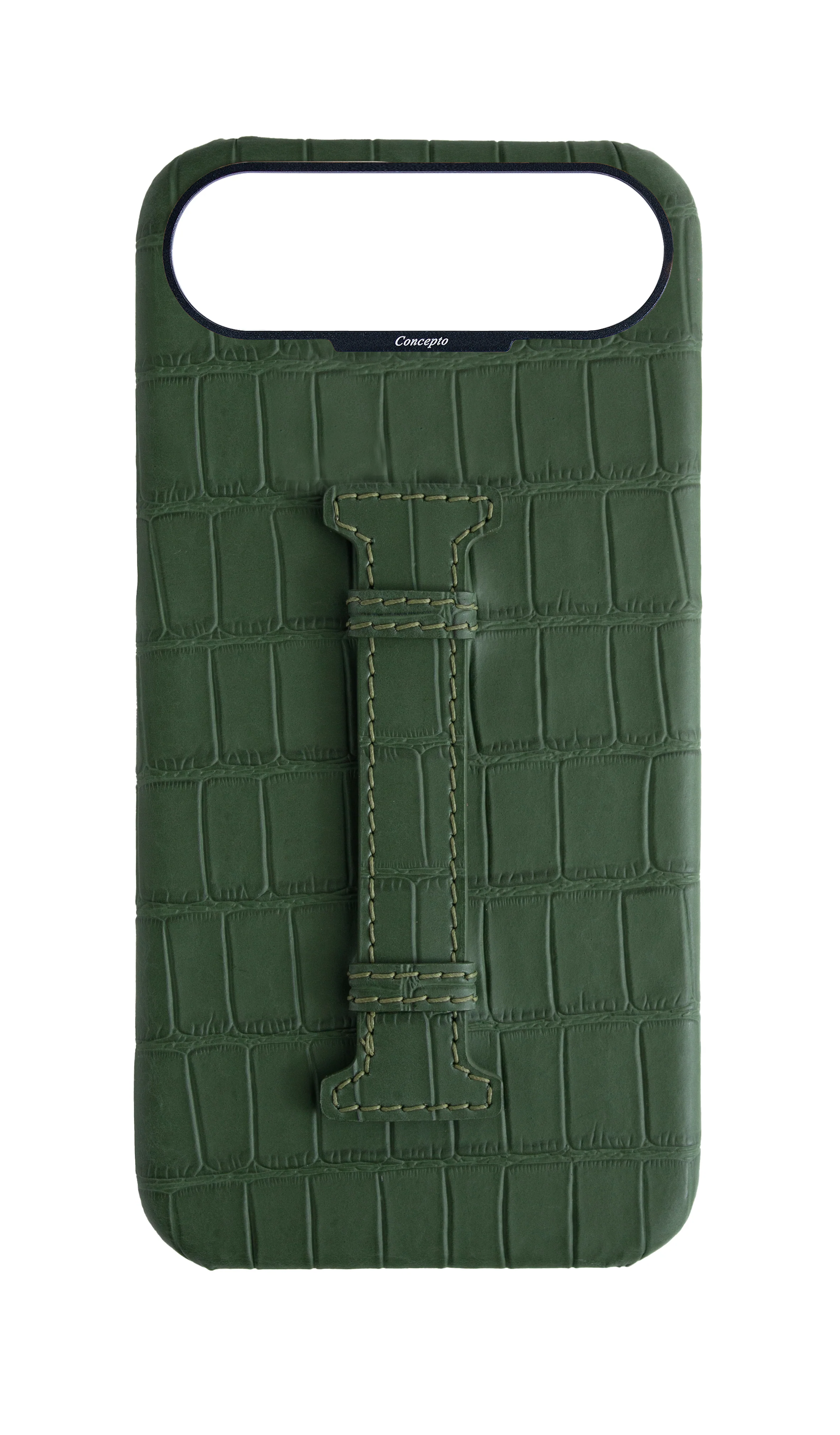 Matte Midnight Green Embossed Crocodile Case