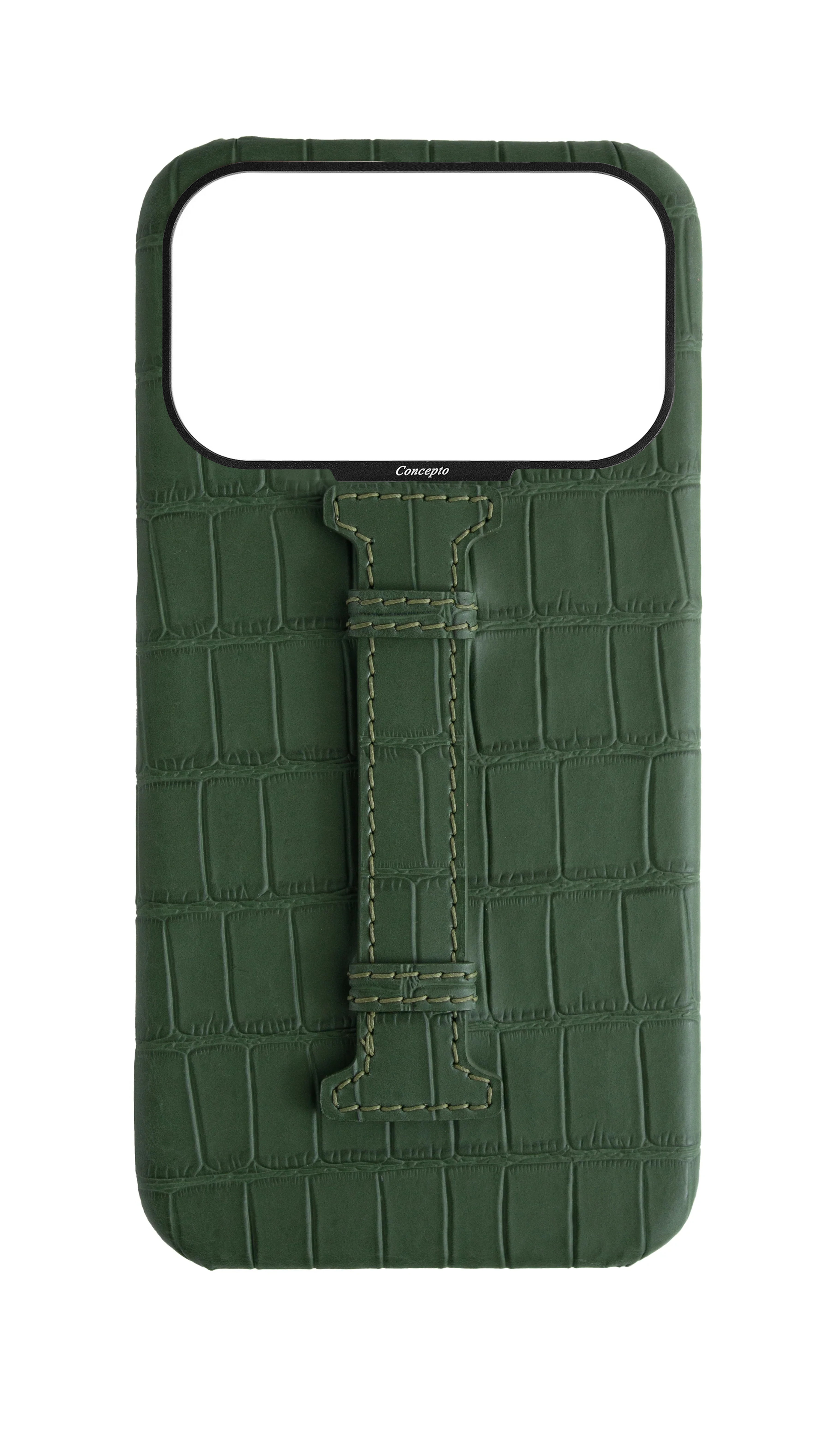 Matte Midnight Green Embossed Crocodile Case