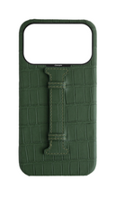 Matte Midnight Green Embossed Crocodile Case