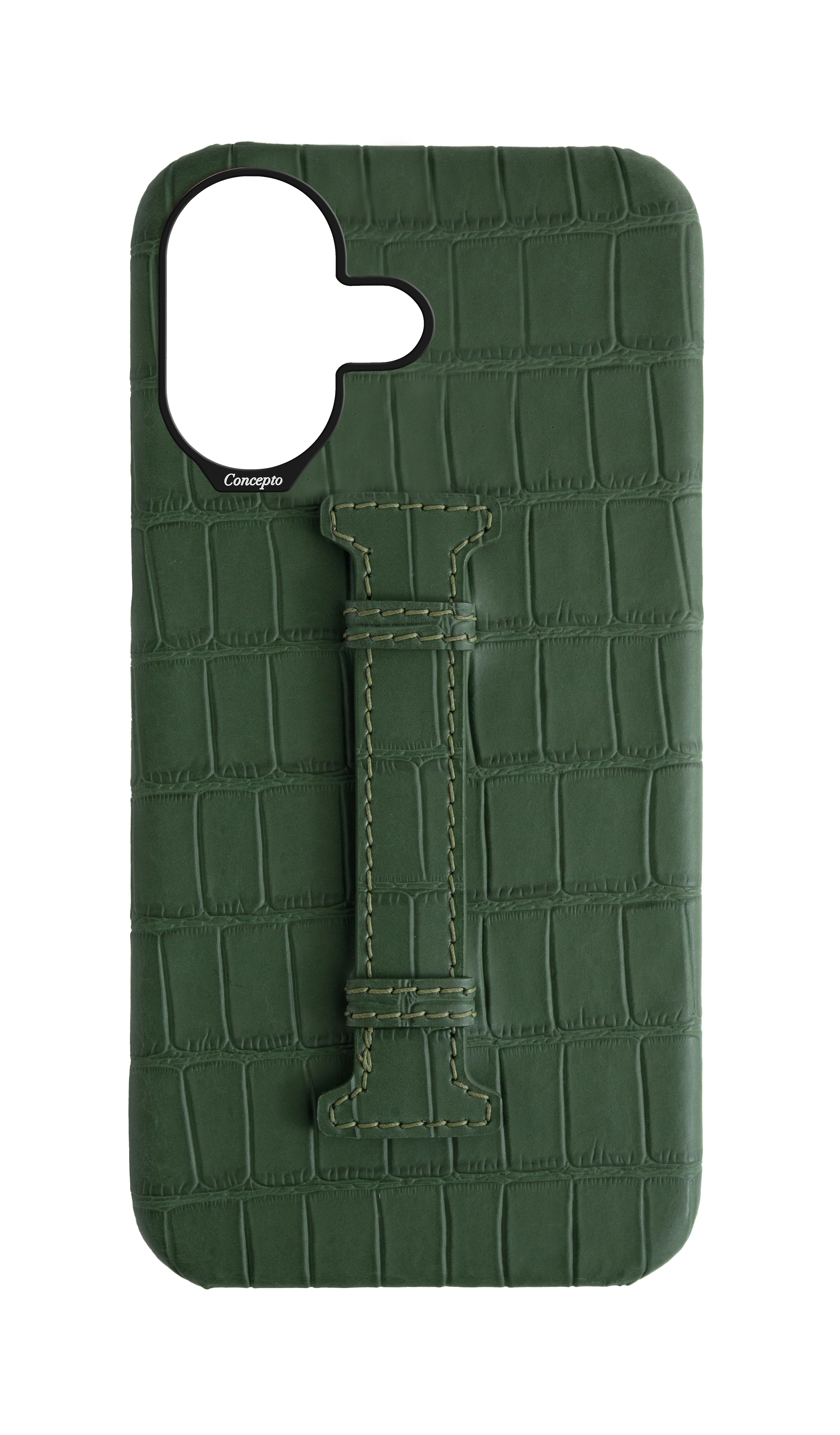 Matte Midnight Green Embossed Crocodile Case