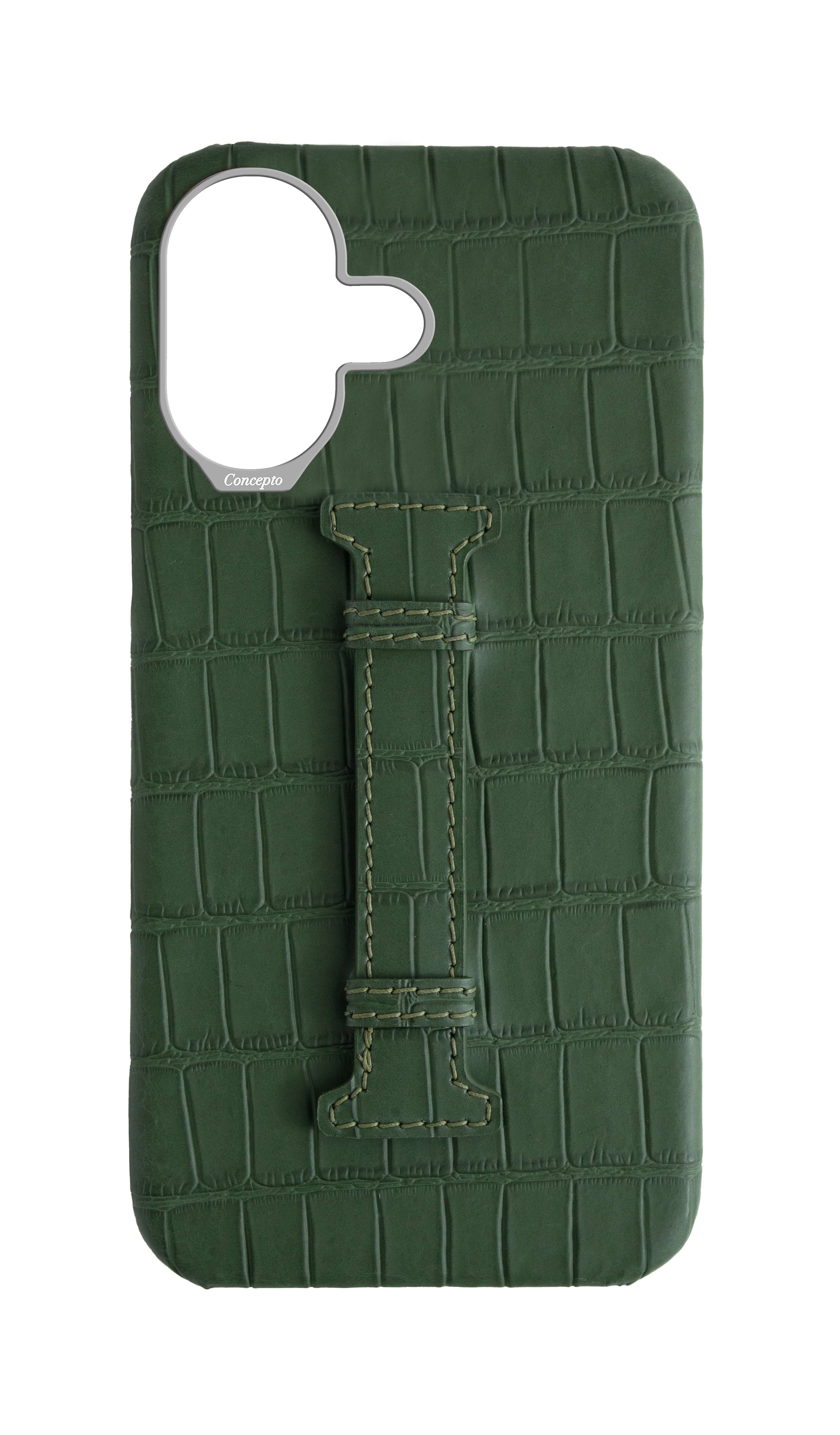 Matte Midnight Green Embossed Crocodile Case